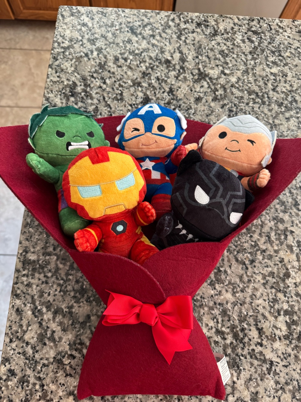 Marvel NWOT Plush Avengers Mini Figures - Red, Blue, Green, Black, Gold